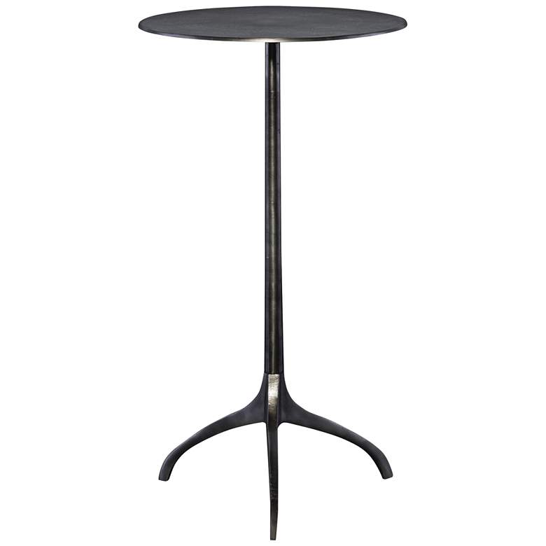 Image 2 Uttermost Beacon 14" Wide Antique Nickel Tripod Accent Table