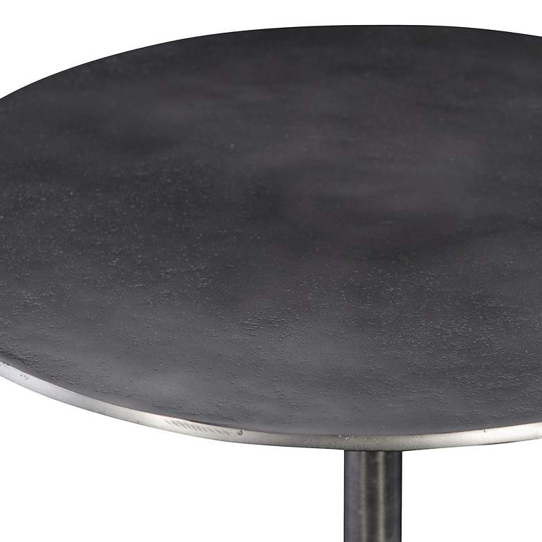 Image 3 Uttermost Beacon 14" Wide Antique Nickel Tripod Accent Table more views