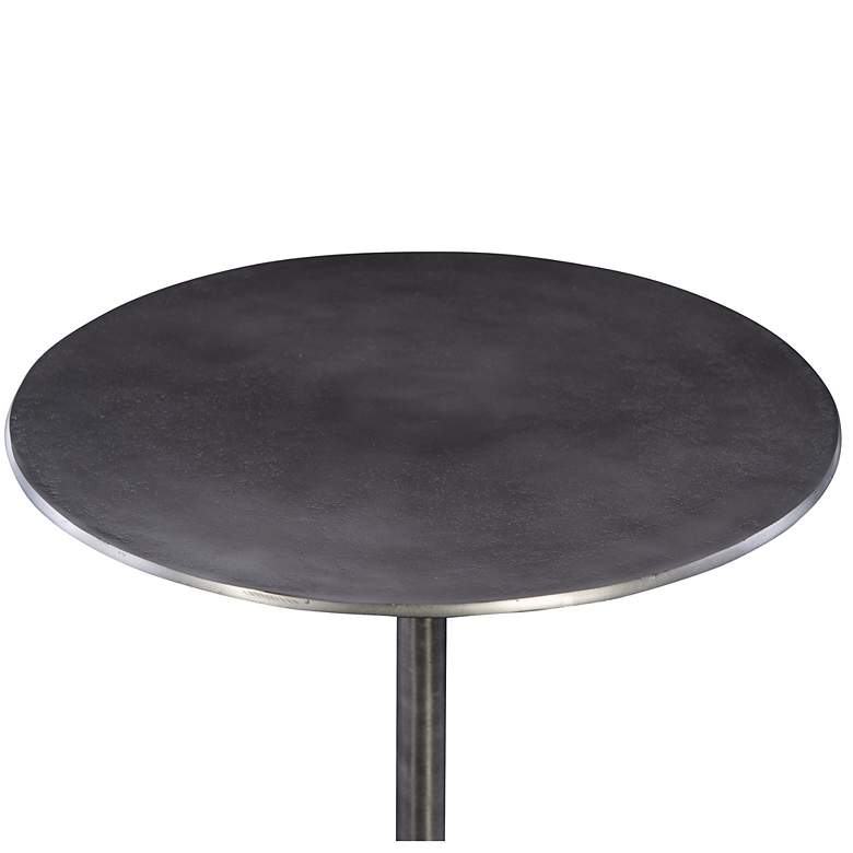 Image 4 Uttermost Beacon 14" Wide Antique Nickel Tripod Accent Table more views