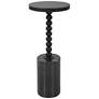 Uttermost Bead 10" Wide Black Marble Round Drink Table