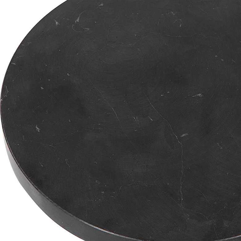 Image 4 Uttermost Bead 10" Wide Black Marble Round Drink Table more views