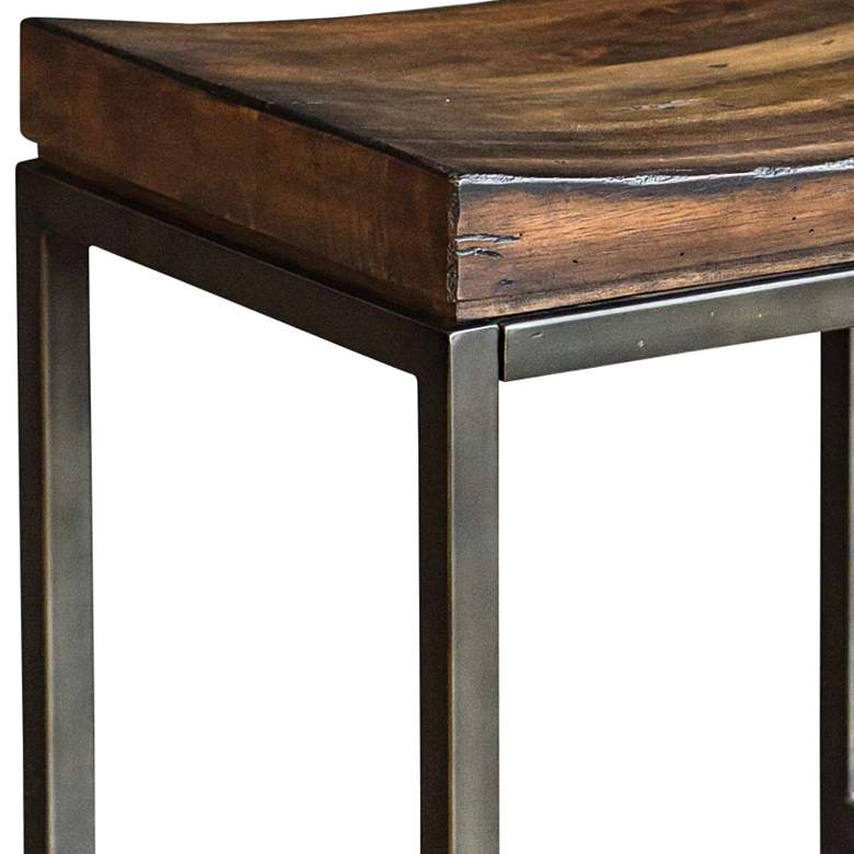 Image 3 Uttermost Beck 24 inch High Steel and Dark Walnut Wood Counter Stool more views