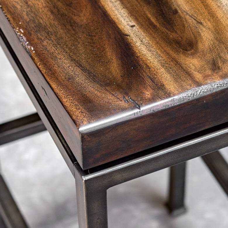 Image 3 Uttermost Beck 30" Burnished Dark Walnut Bar Stool more views