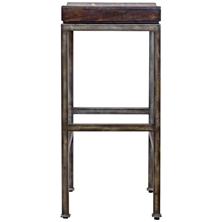 Image 5 Uttermost Beck 30" Burnished Dark Walnut Bar Stool more views