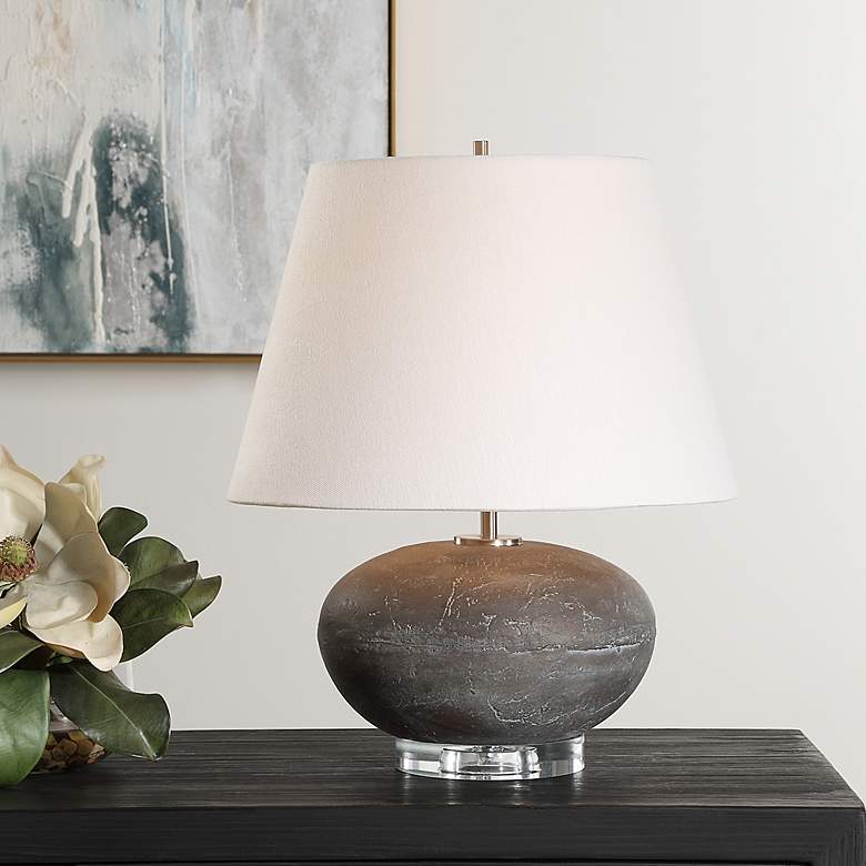 Image 1 Uttermost Beckley 18 3/4" Black Ceramic Table Lamp