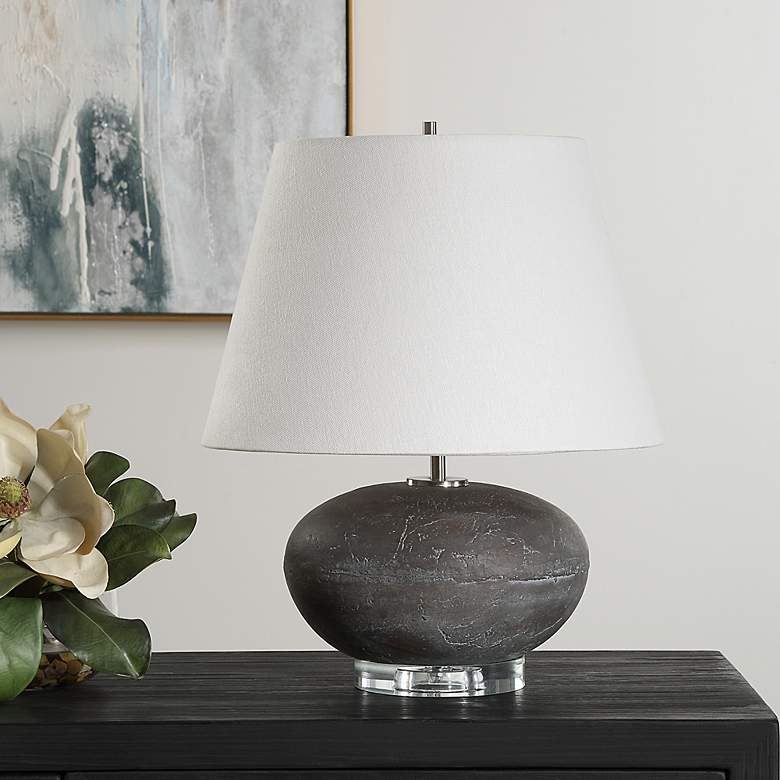 Image 3 Uttermost Beckley 18 3/4" Black Ceramic Table Lamp more views