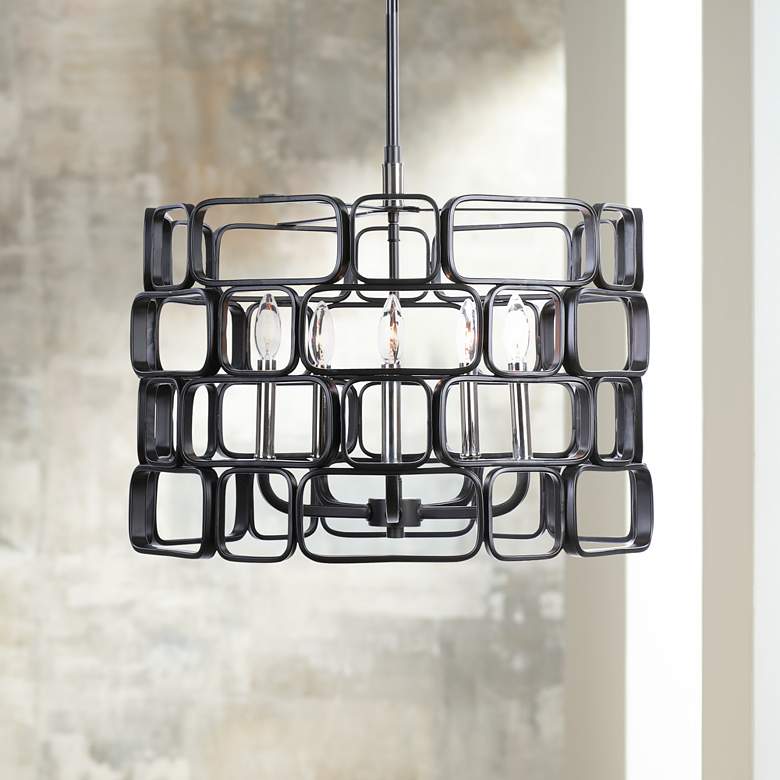 Image 1 Uttermost Becton Matte Black 5-Light Pendant Light