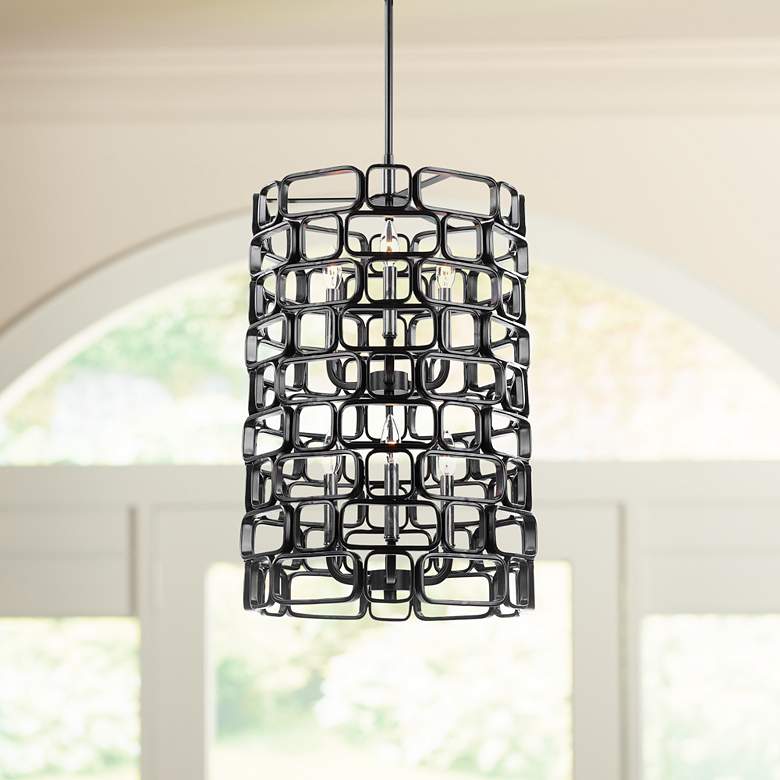 Image 1 Uttermost Becton Matte Black 6-Light. Pendant Light