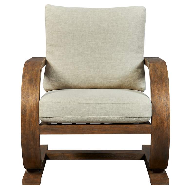 Image 2 Uttermost Bedrich Weathered Pecan and Neutral Accent Chair
