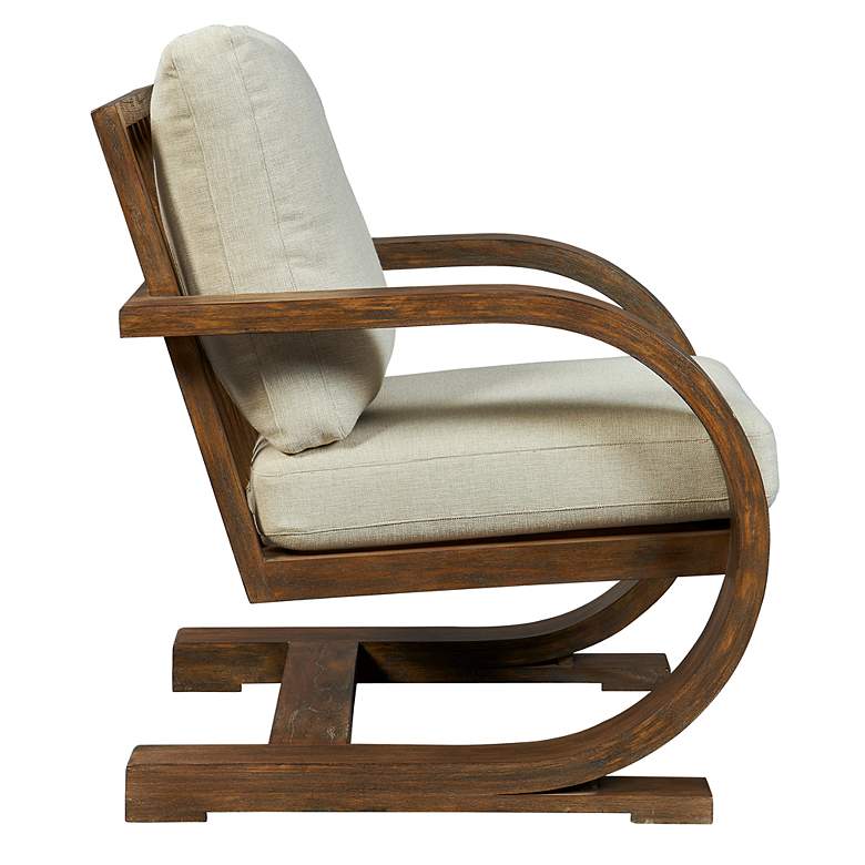 Image 4 Uttermost Bedrich Weathered Pecan and Neutral Accent Chair more views