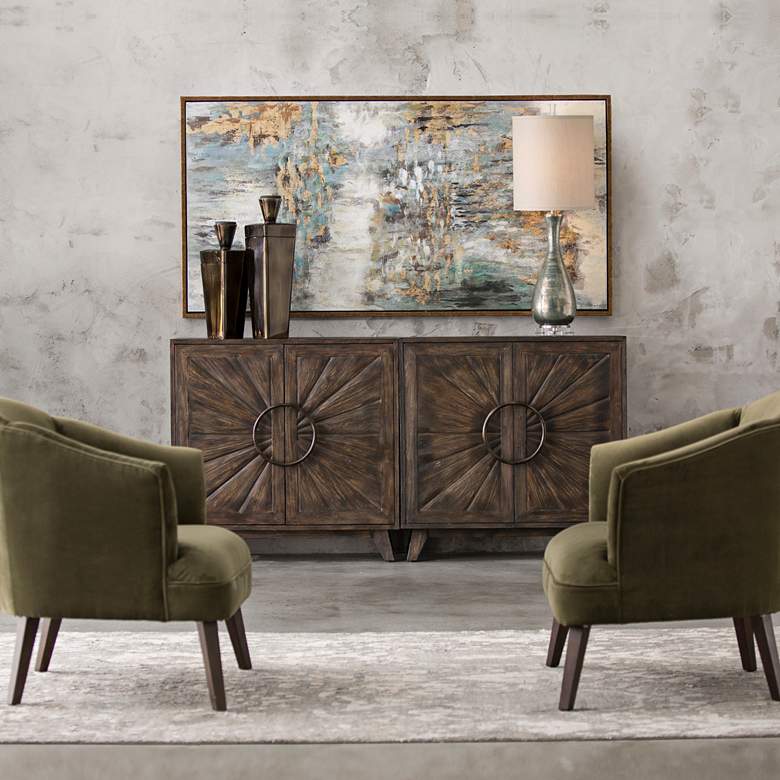 Image 1 Uttermost Behind The Falls 69 3/4"W Framed Canvas Wall Art