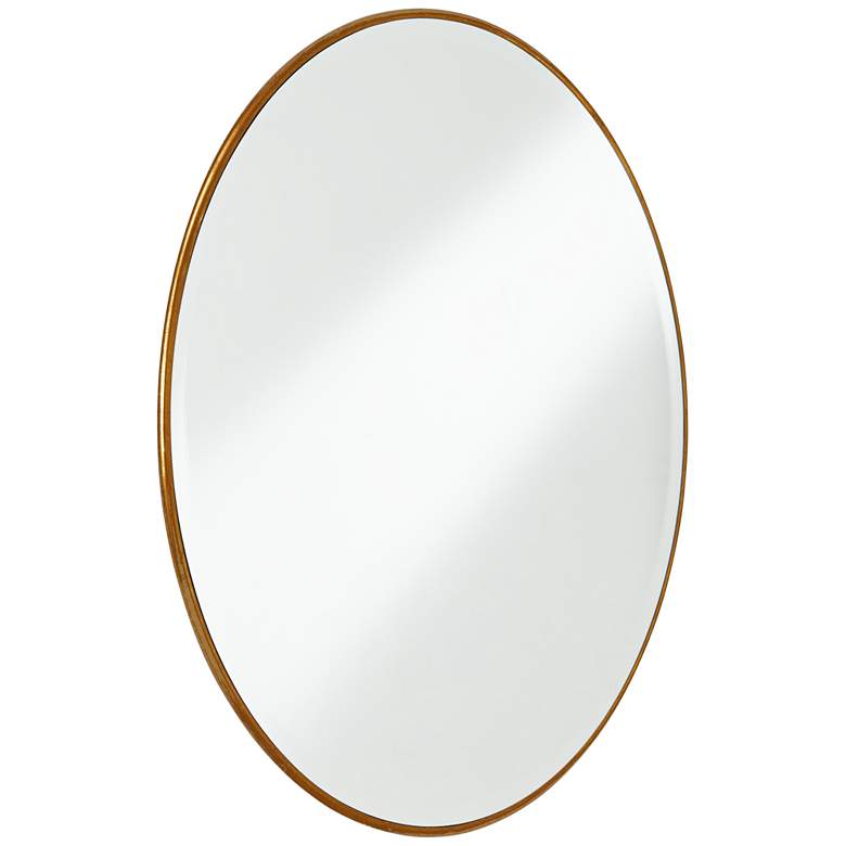 Image 5 Uttermost Belinda Shiny Antiqued Gold 34" Round Wall Mirror more views