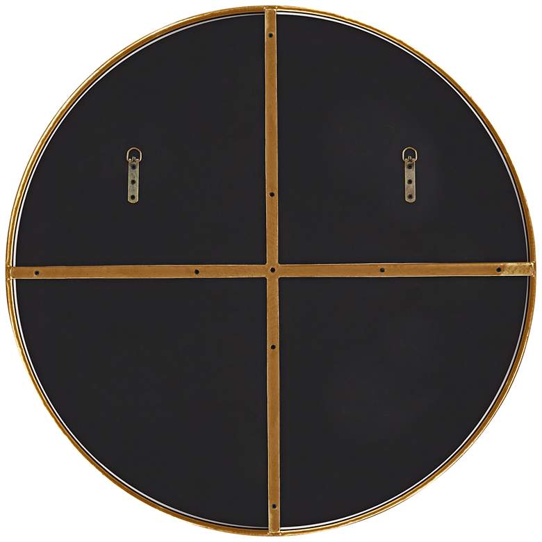 Image 6 Uttermost Belinda Shiny Antiqued Gold 34" Round Wall Mirror more views