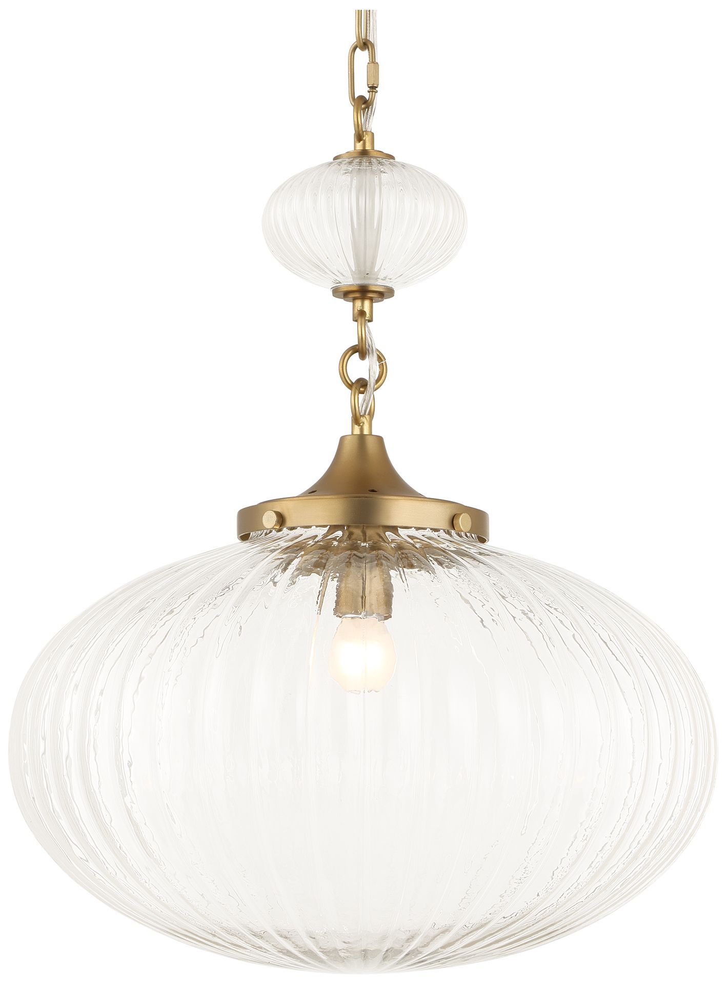 Image 2 Uttermost Bellaire 16 1/2" Wide Brass 1-Light Glass Pendant