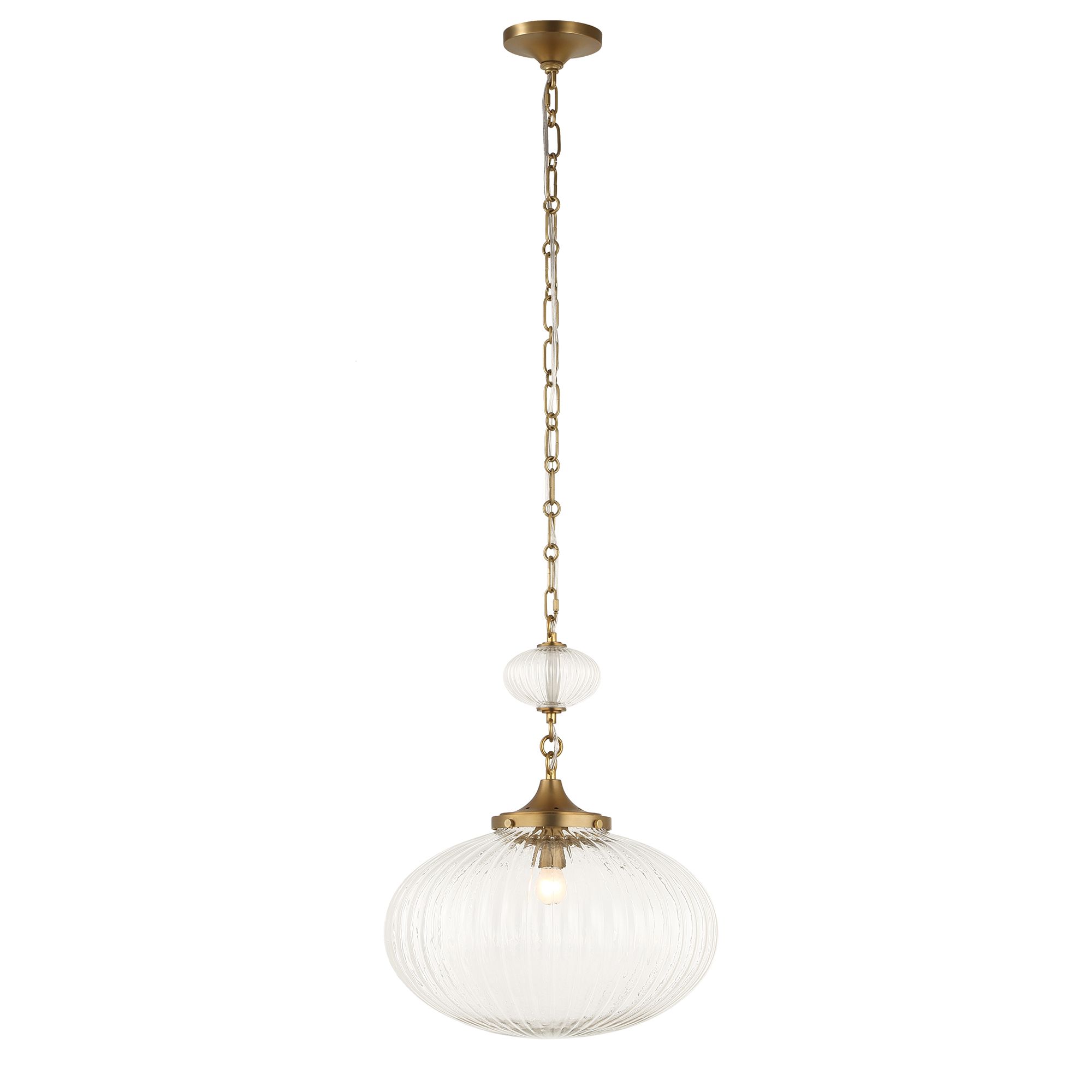 Image 3 Uttermost Bellaire 16 1/2" Wide Brass 1-Light Glass Pendant more views