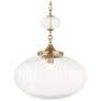 2_Uttermost Bellaire 16 1/2" Wide Brass 1-Light Glass Pendant