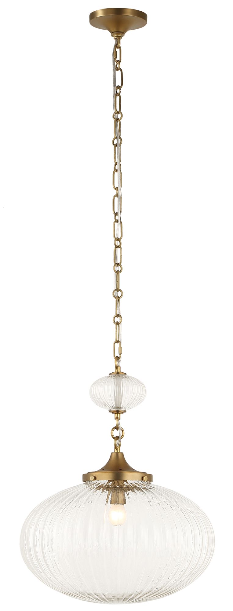 Image 3 Uttermost Bellaire 16 1/2" Wide Brass 1-Light Glass Pendant more views