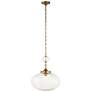 3_Uttermost Bellaire 16 1/2" Wide Brass 1-Light Glass Pendant more views