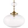 4_Uttermost Bellaire 16 1/2" Wide Brass 1-Light Glass Pendant more views