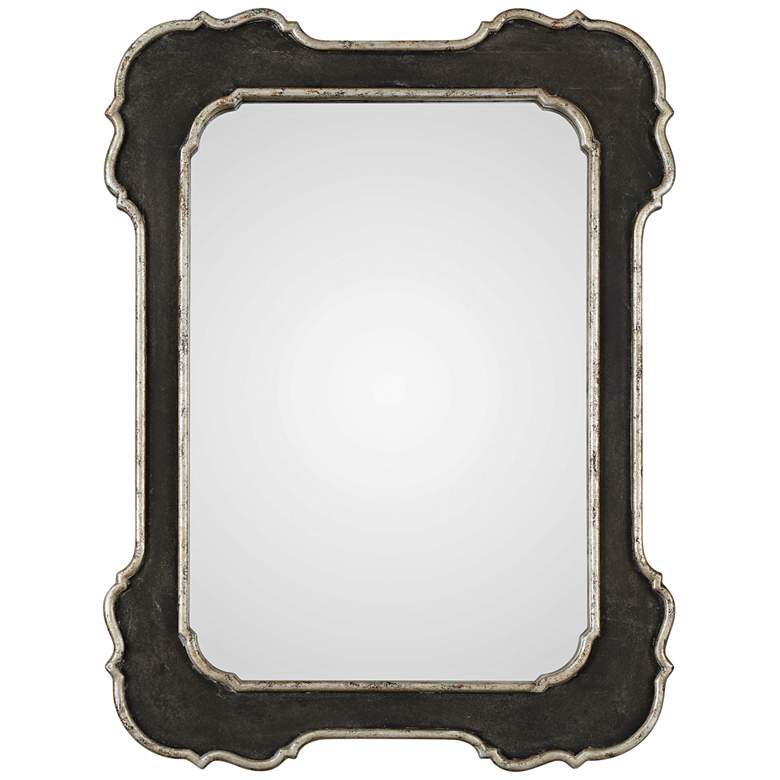 Image 2 Uttermost Bellano Aged Black 31 1/2 inch x 42 inch Wall Mirror