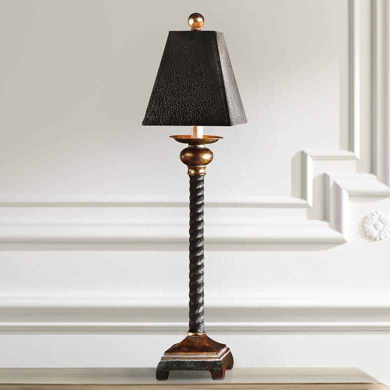 Image 1 Uttermost Bellcord 31 inch High Black and Bronze Buffet Table Lamp
