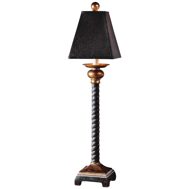 Image 2 Uttermost Bellcord Black and Bronze Buffet Table Lamp
