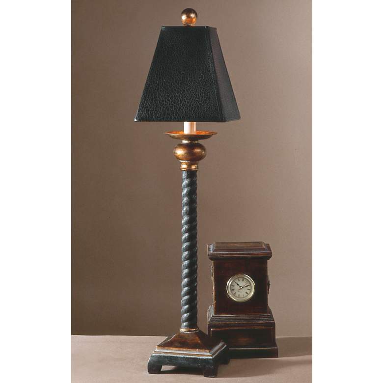 Image 3 Uttermost Bellcord Black and Bronze Buffet Table Lamp more views