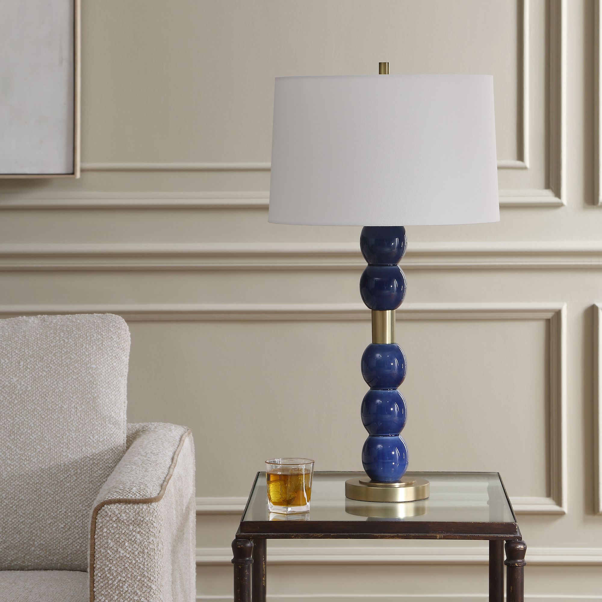 Image 3 Uttermost Bellore 30 1/2" Denim Blue Ceramic Table Lamp more views