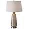 Uttermost Belser Embossed Mushroom Gray Ceramic Table Lamp