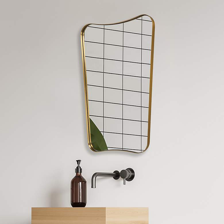 Image 6 Uttermost Belvoir 34" x 22" Antique Brass Wall Mirror more views