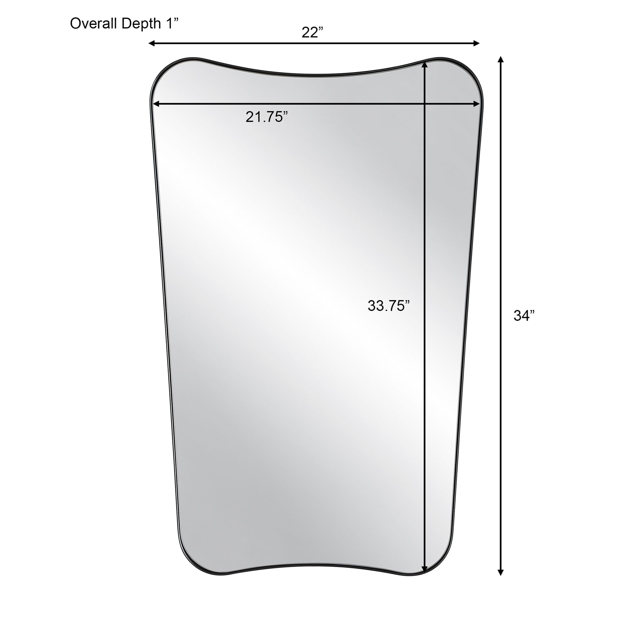 Uttermost Belvoir Satin Black 22" x 34" Vanity Wall Mirror in scene