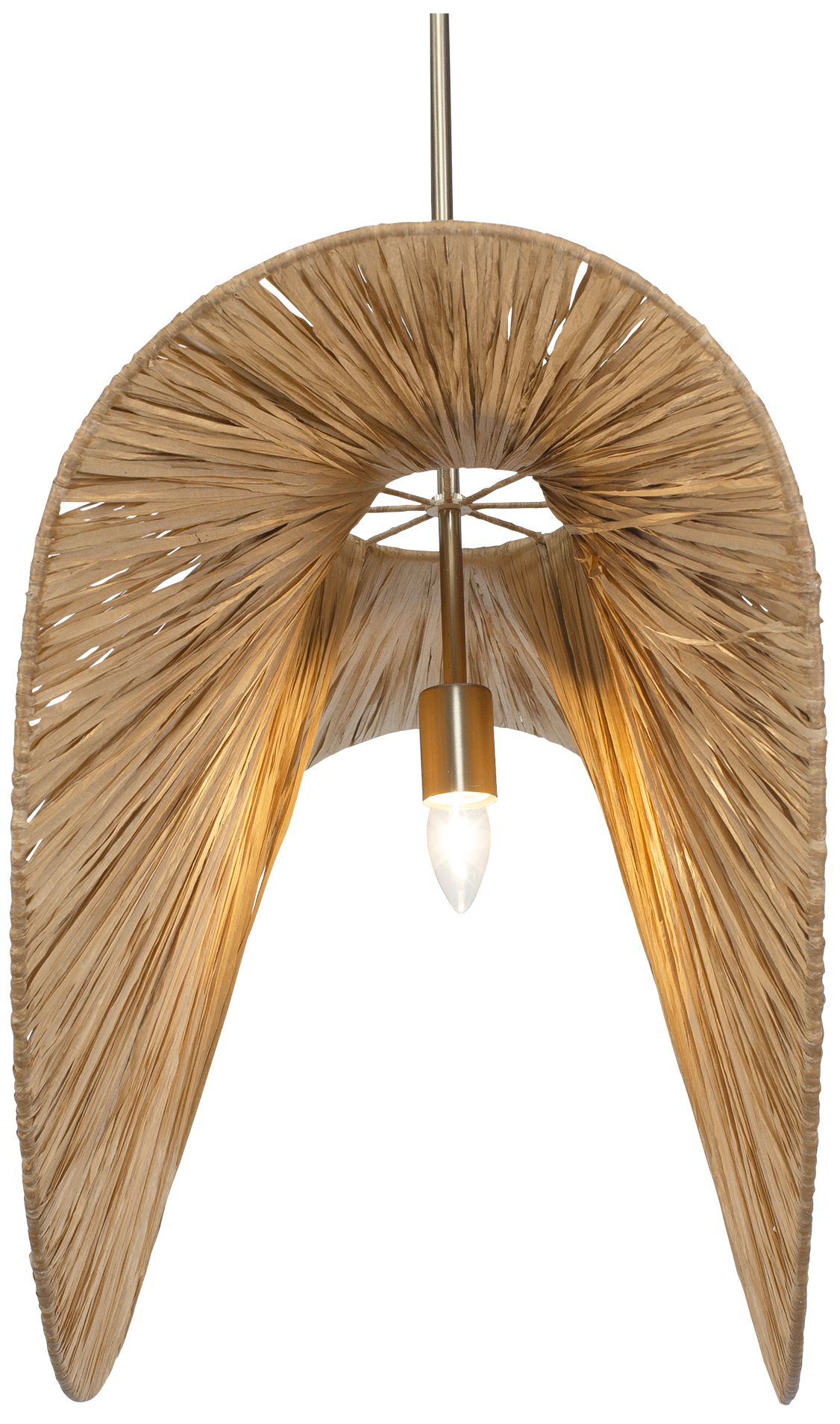 Image 4 Uttermost Bend 28 3/4" Wide x 15" Deep 1 Lt Raffia Palm Pendant more views