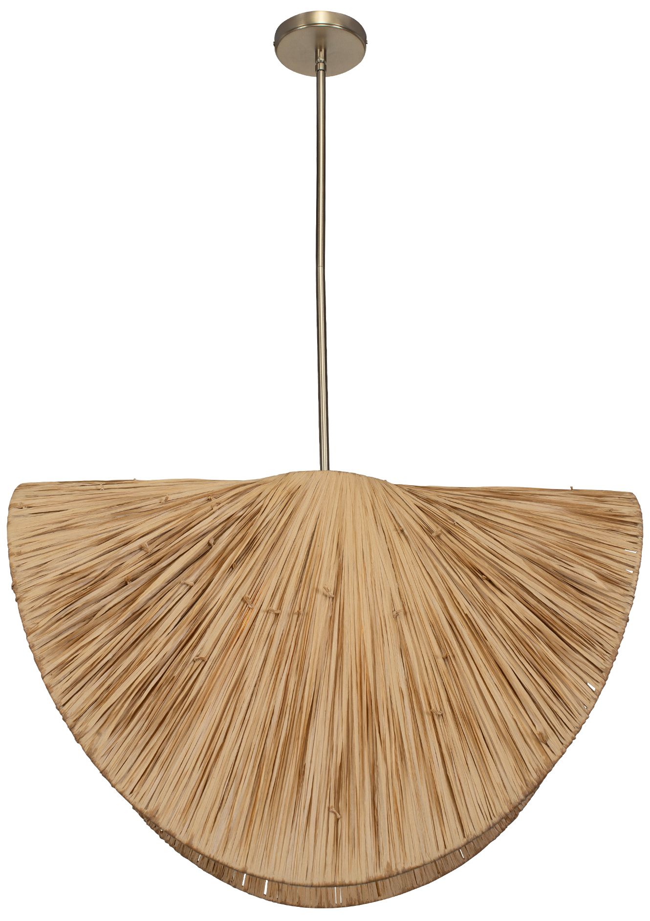 Image 5 Uttermost Bend 28 3/4" Wide x 15" Deep 1 Lt Raffia Palm Pendant more views