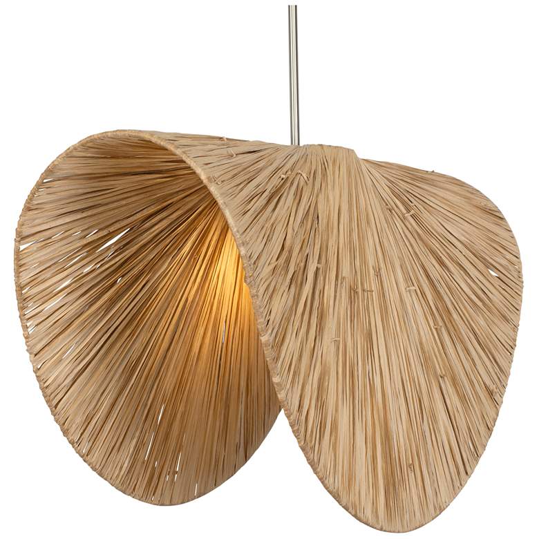 Image 2 Uttermost Bend 28 3/4" Wide x 15" Deep 1 Lt Raffia Palm Pendant