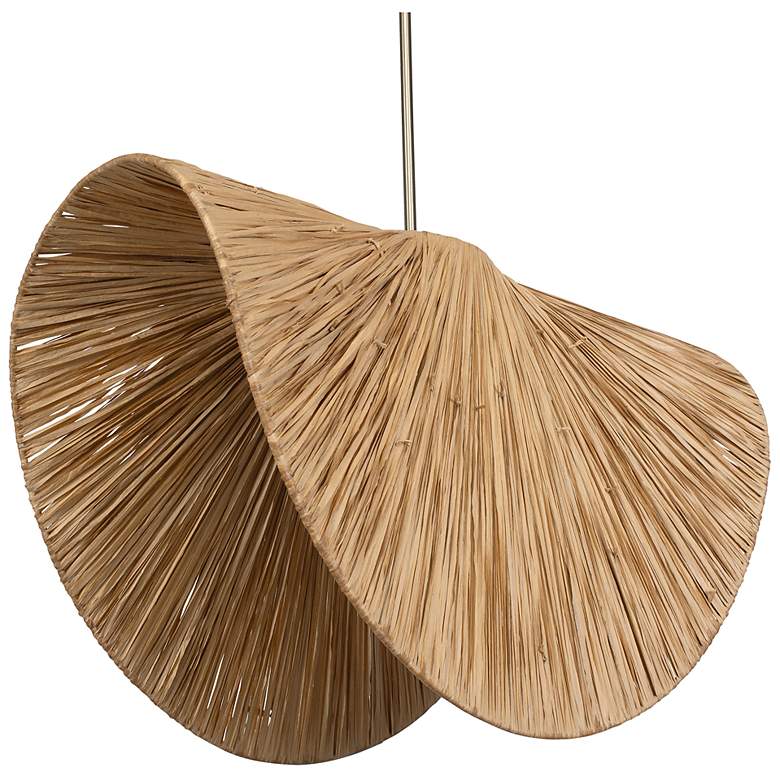 Image 3 Uttermost Bend 28 3/4" Wide x 15" Deep 1 Lt Raffia Palm Pendant more views