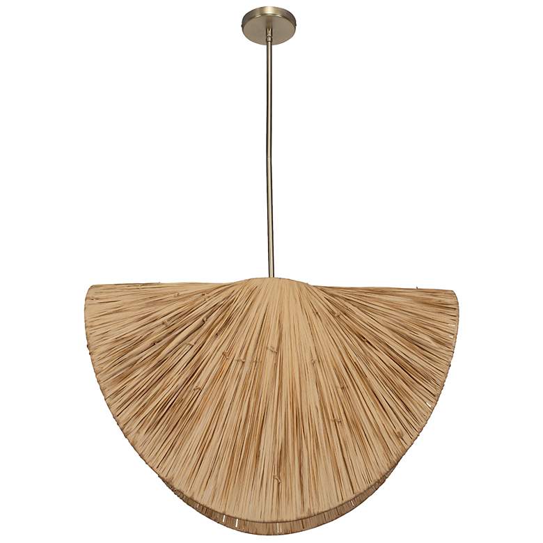 Image 5 Uttermost Bend 28 3/4" Wide x 15" Deep 1 Lt Raffia Palm Pendant more views