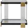 2_Uttermost Bendena 25" Wide Satin Black and Glass Side Table