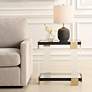 1_Uttermost Bendena 25" Wide Satin Black and Glass Side Table