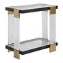 4_Uttermost Bendena 25" Wide Satin Black and Glass Side Table more views