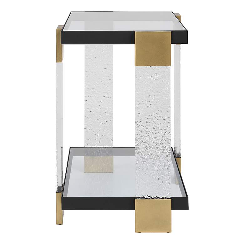 Image 5 Uttermost Bendena 25" Wide Satin Black and Glass Side Table more views