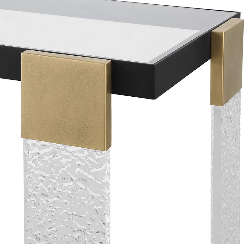 Image 6 Uttermost Bendena 25" Wide Satin Black and Glass Side Table more views