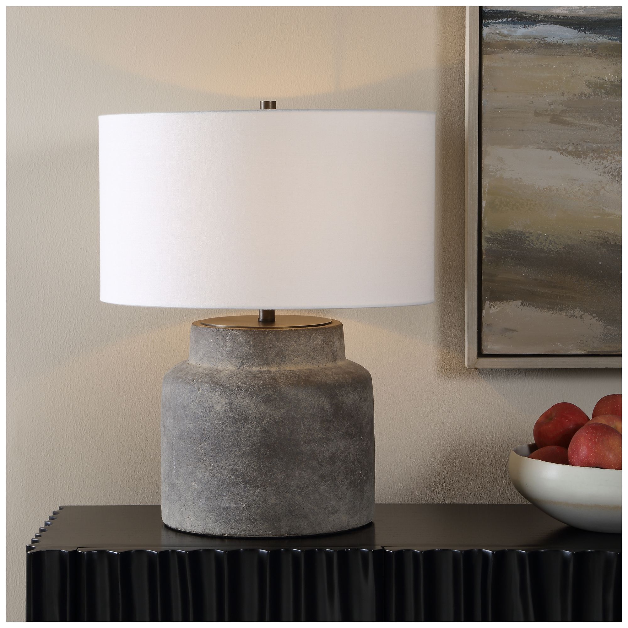 Image 2 Uttermost Benedet 23 1/4" Gray Wash Ceramic Table Lamp more views