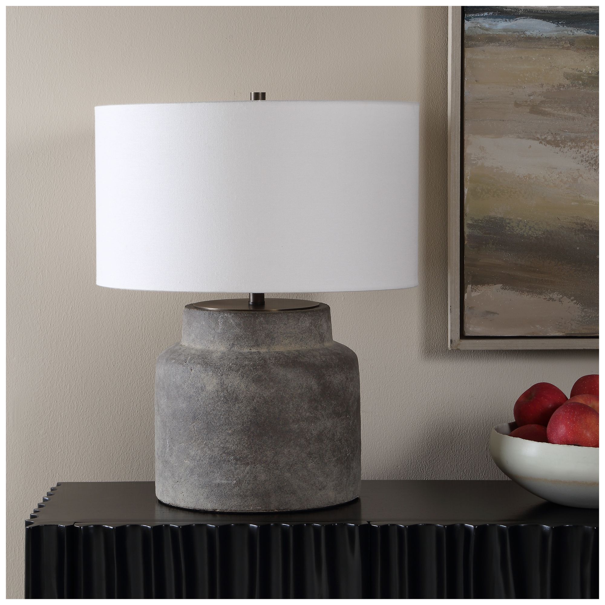 Image 3 Uttermost Benedet 23 1/4" Gray Wash Ceramic Table Lamp more views