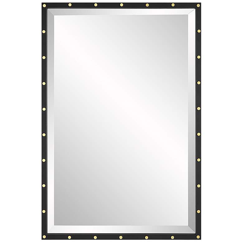 Image 1 Uttermost Benedo 35 7/8 inch x 24 inch Black and Brass Vanity Mirror
