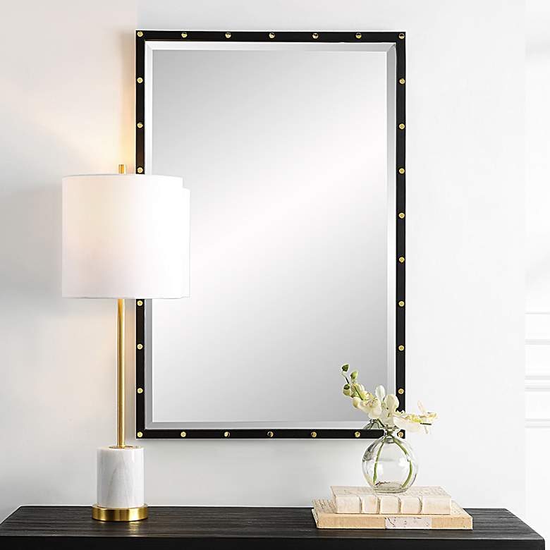 Image 2 Uttermost Benedo Black 24" x 36" Rectangular Wall Mirror
