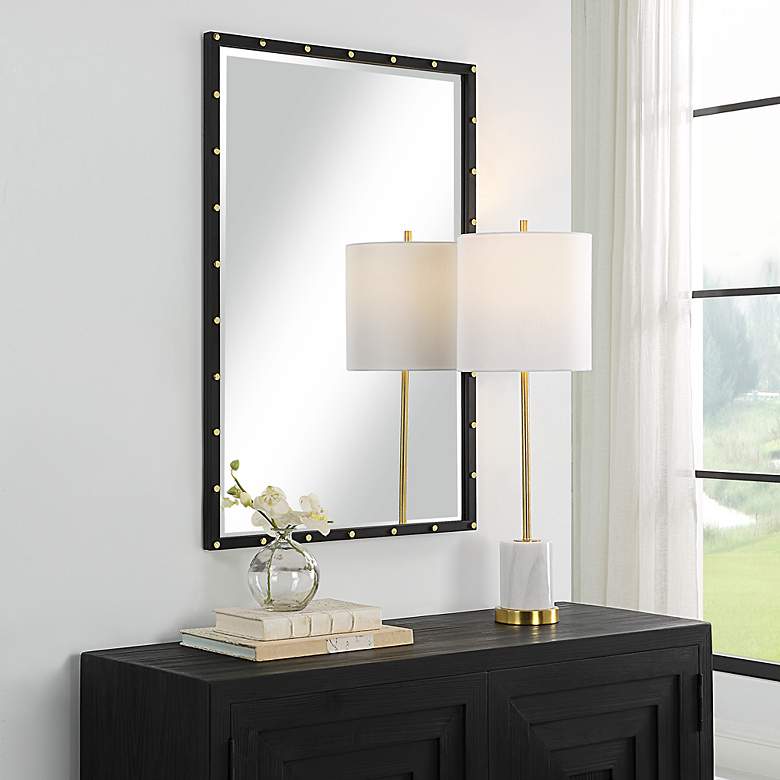 Image 4 Uttermost Benedo Black 24" x 36" Rectangular Wall Mirror more views