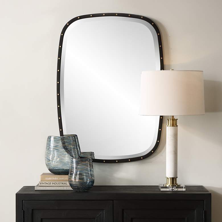 Image 2 Uttermost Benedo Black 26" x 36" Rectangular Wall Mirror