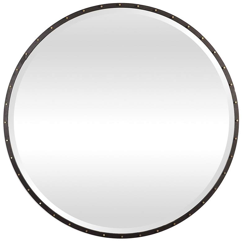 Image 2 Uttermost Benedo Rustic Black 42 inch Round Oversized Mirror