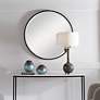 6_Uttermost Benedo Rustic Black 42" Round Oversized Mirror more views