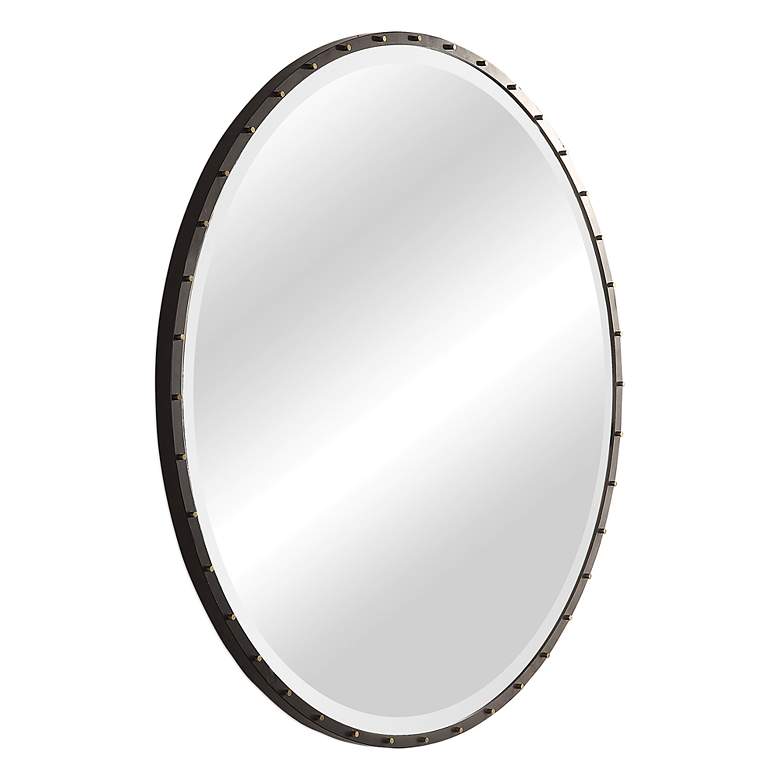 Image 7 Uttermost Benedo Rustic Black 42" Round Oversized Mirror more views